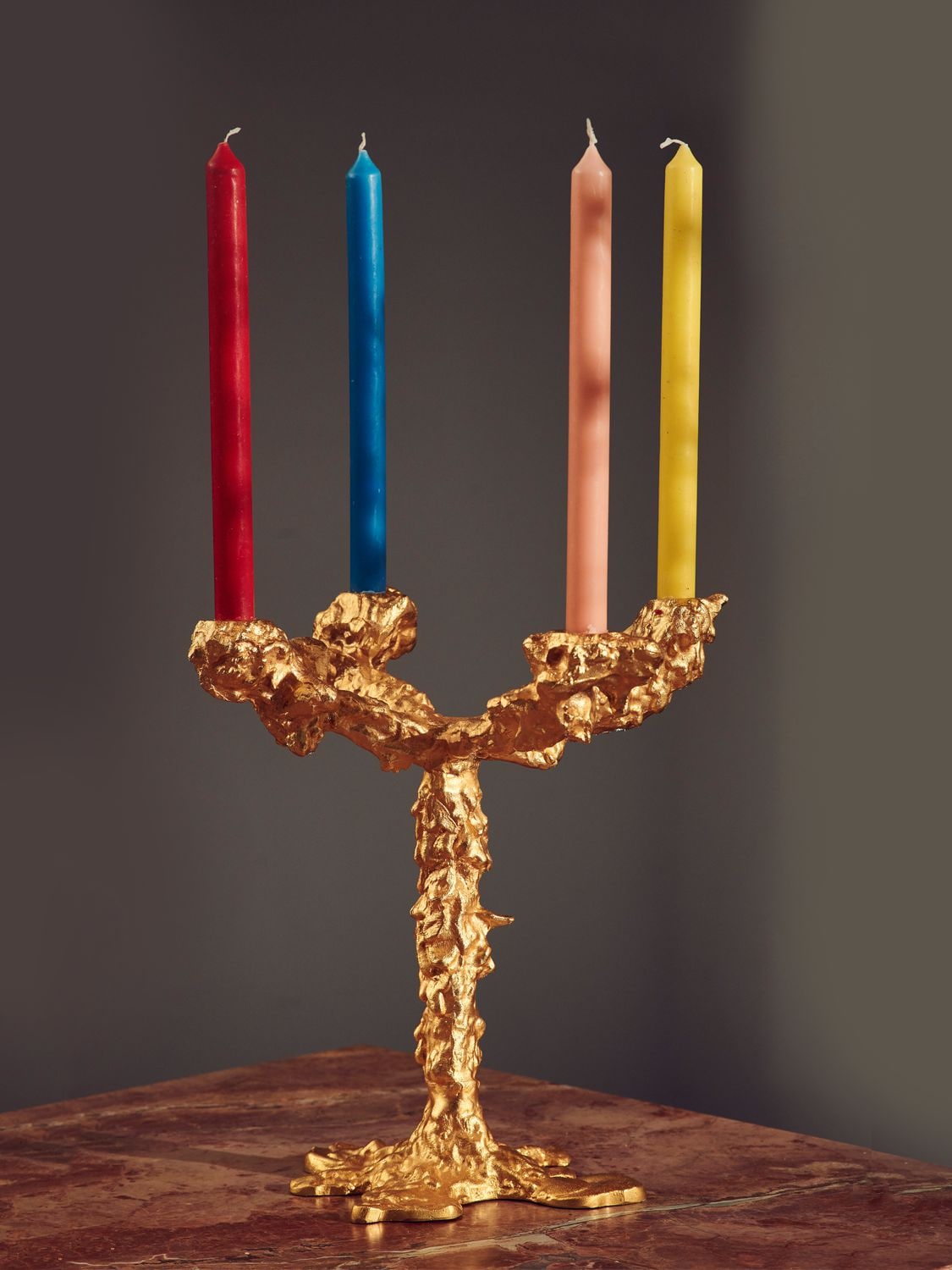 Shop Polspotten Drip 4-arm Candle Holder In Gold