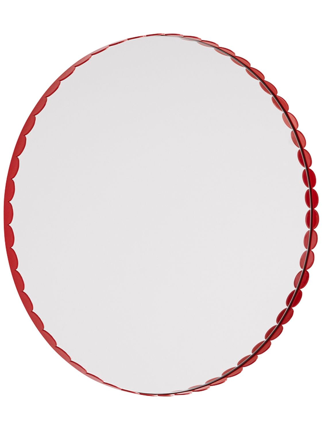 Shop Hay Arcs Round Mirror In Red,silver