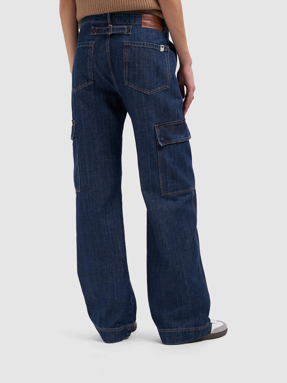 WEEKEND MAX MARA CALIFFO WIDE HIGH RISE DENIM CARGO JEANS 