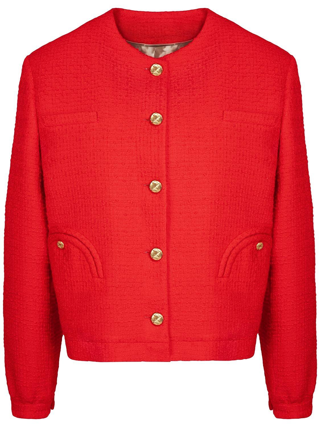 Shop Blazé Milano Gliss Wool & Nylon Bolero In Red