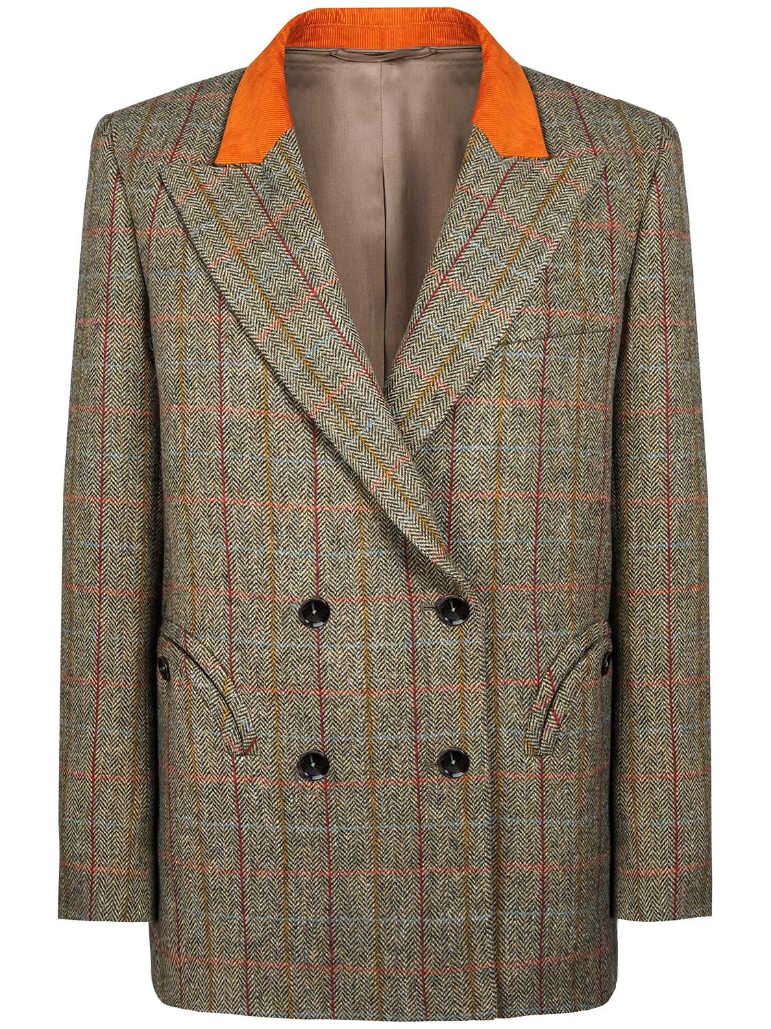 Blazé Milano Everynight Wool Blazer In Brown,multi