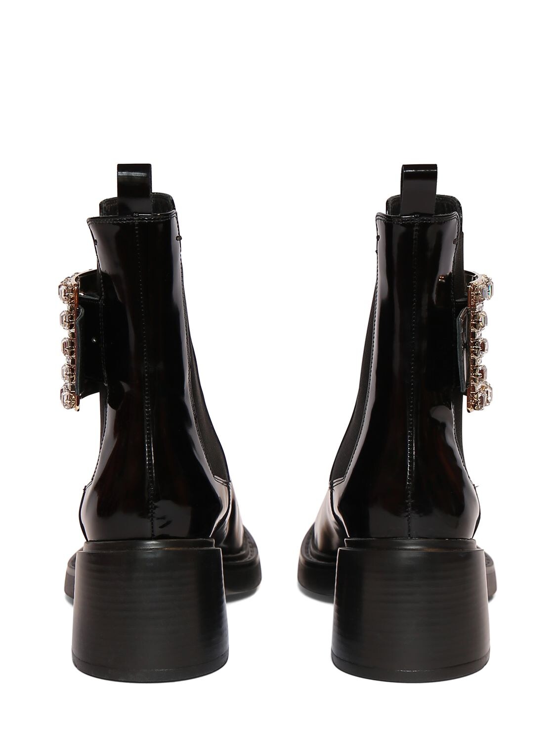 Shop Roger Vivier 60mm Viv Ranger Patent Leather Boots In Black