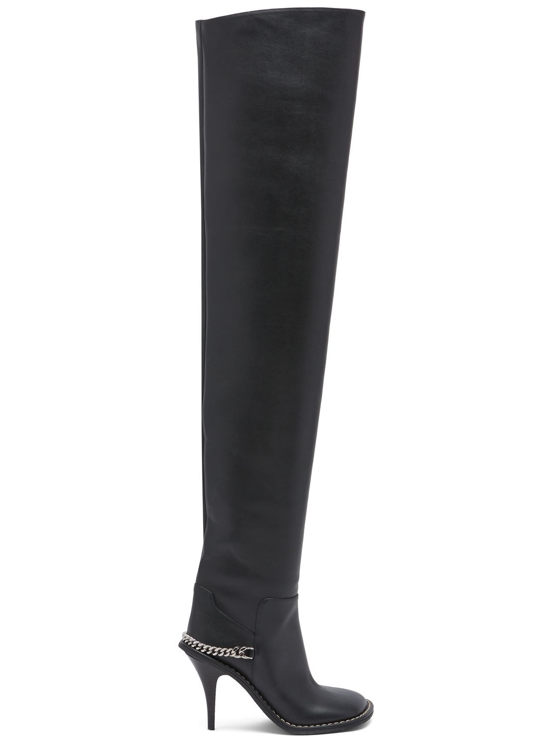 Image of 95mm Faux Leather Over-the-knee Boots