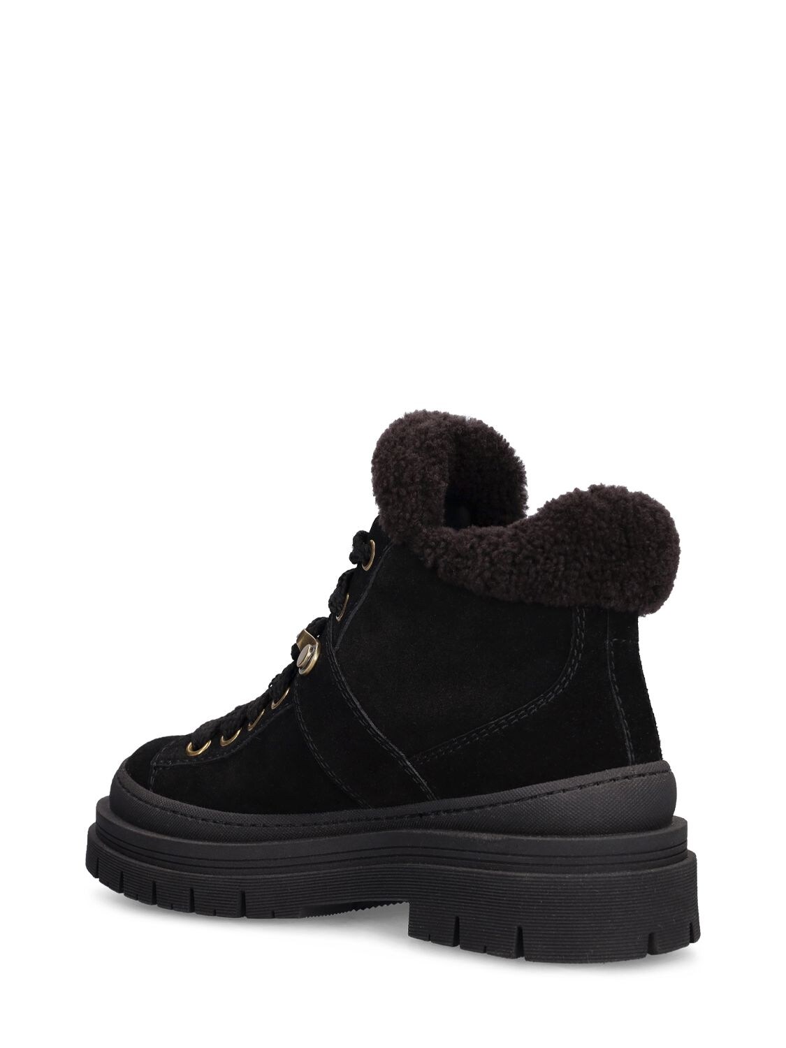 Shop See By Chloé 40mm Maeliss Suede Hiking Boots In Black