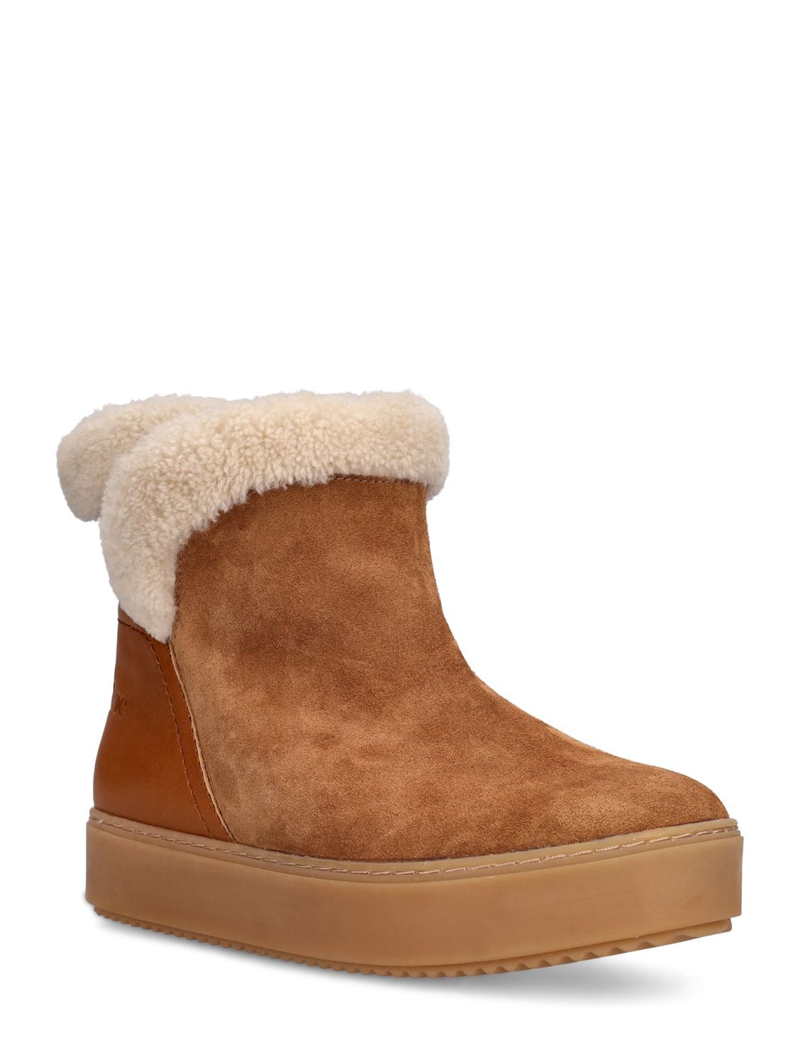 Shop See By Chloé 20mm Juliet Suede Ankle Boots In Tan