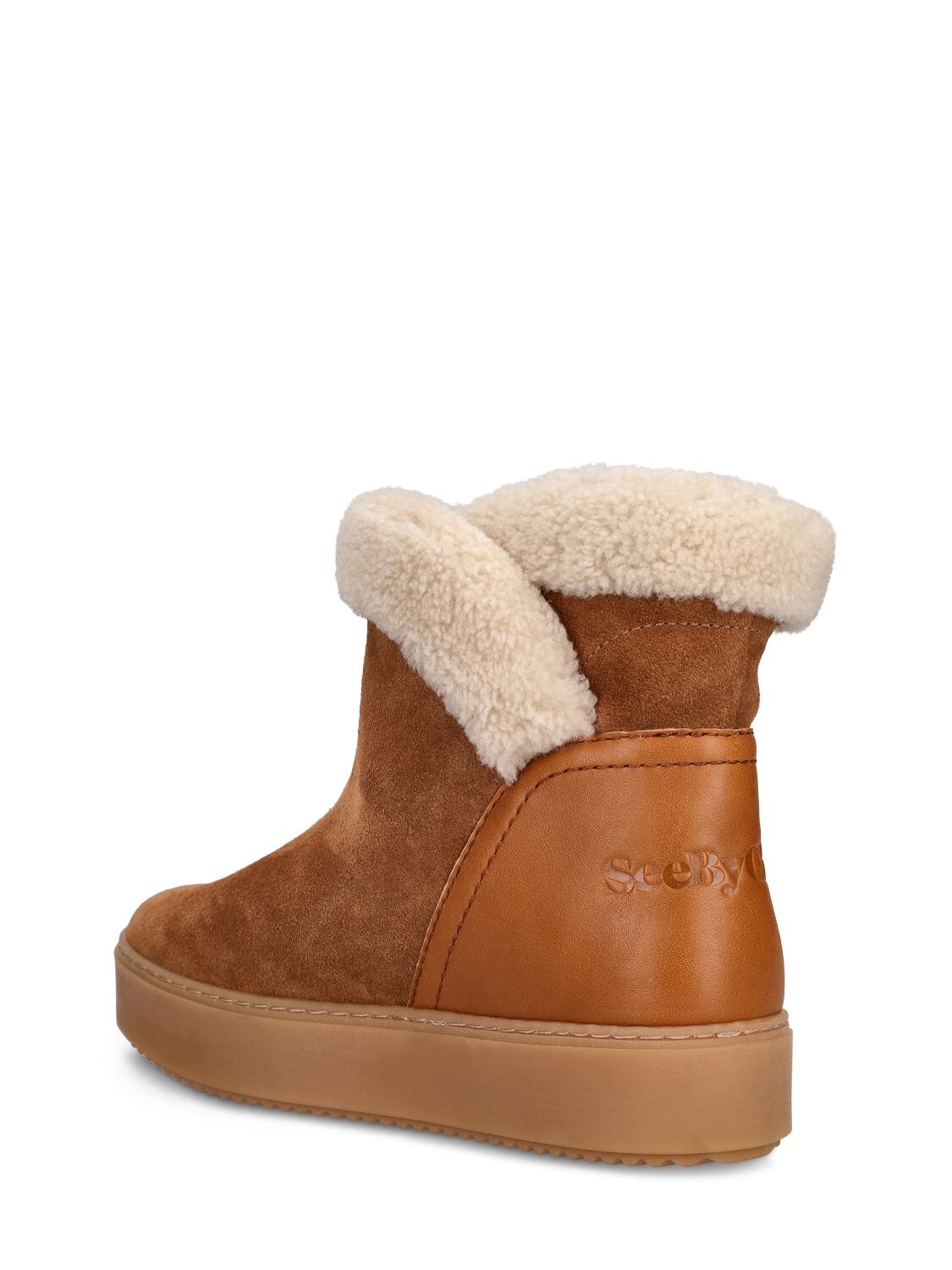 Shop See By Chloé 20mm Juliet Suede Ankle Boots In Tan