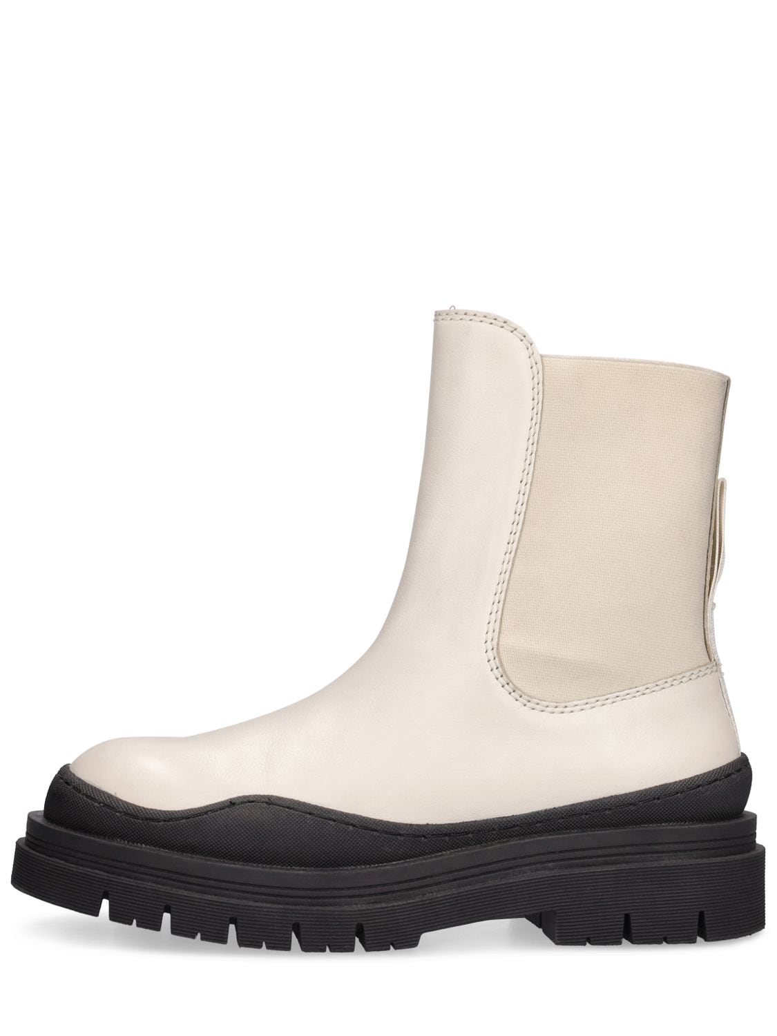 Shop See By Chloé 35mm Alli Leather Chelsea Boots In Ivory