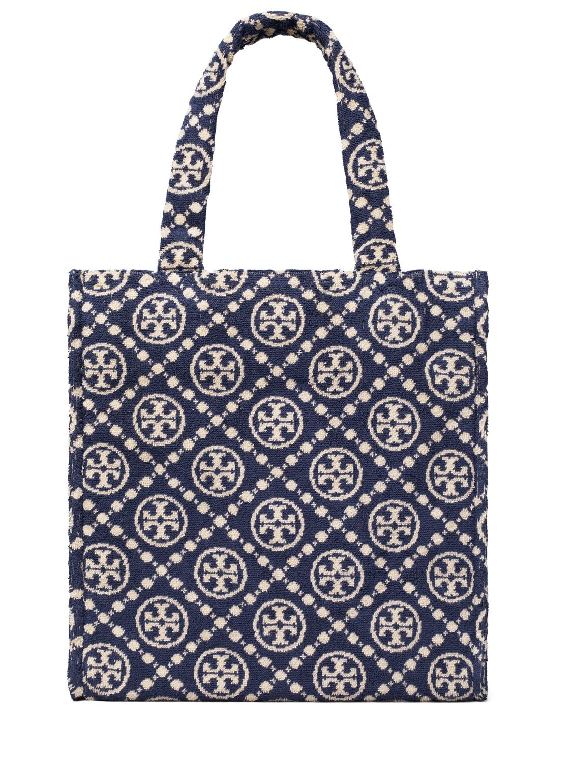 TORY BURCH T MONOGRAM COTTON TERRY TOTE BAG
