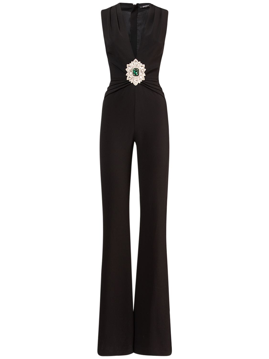Embellished Viscose Crepe Jumpsuit – WOMEN > CLOTHING > JUMPSUITS & ROMPERS
