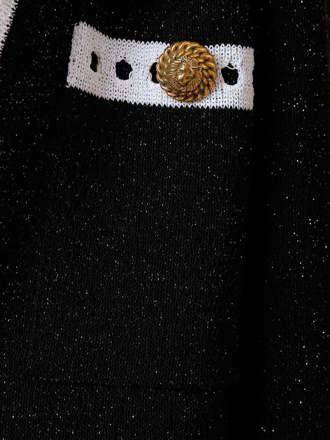 Shop Balmain Wool Blend Knit Cardigan In Black,white