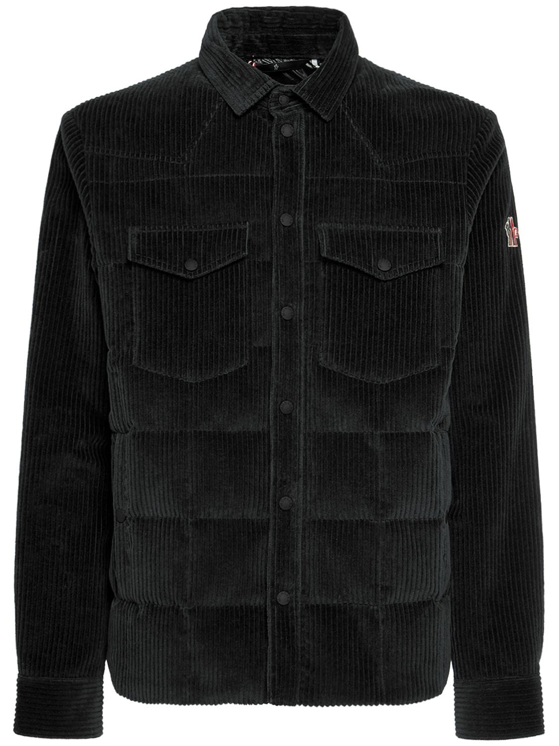 Shop Moncler Gelt Shacket Cotton Blend Shirt Jacket In Black