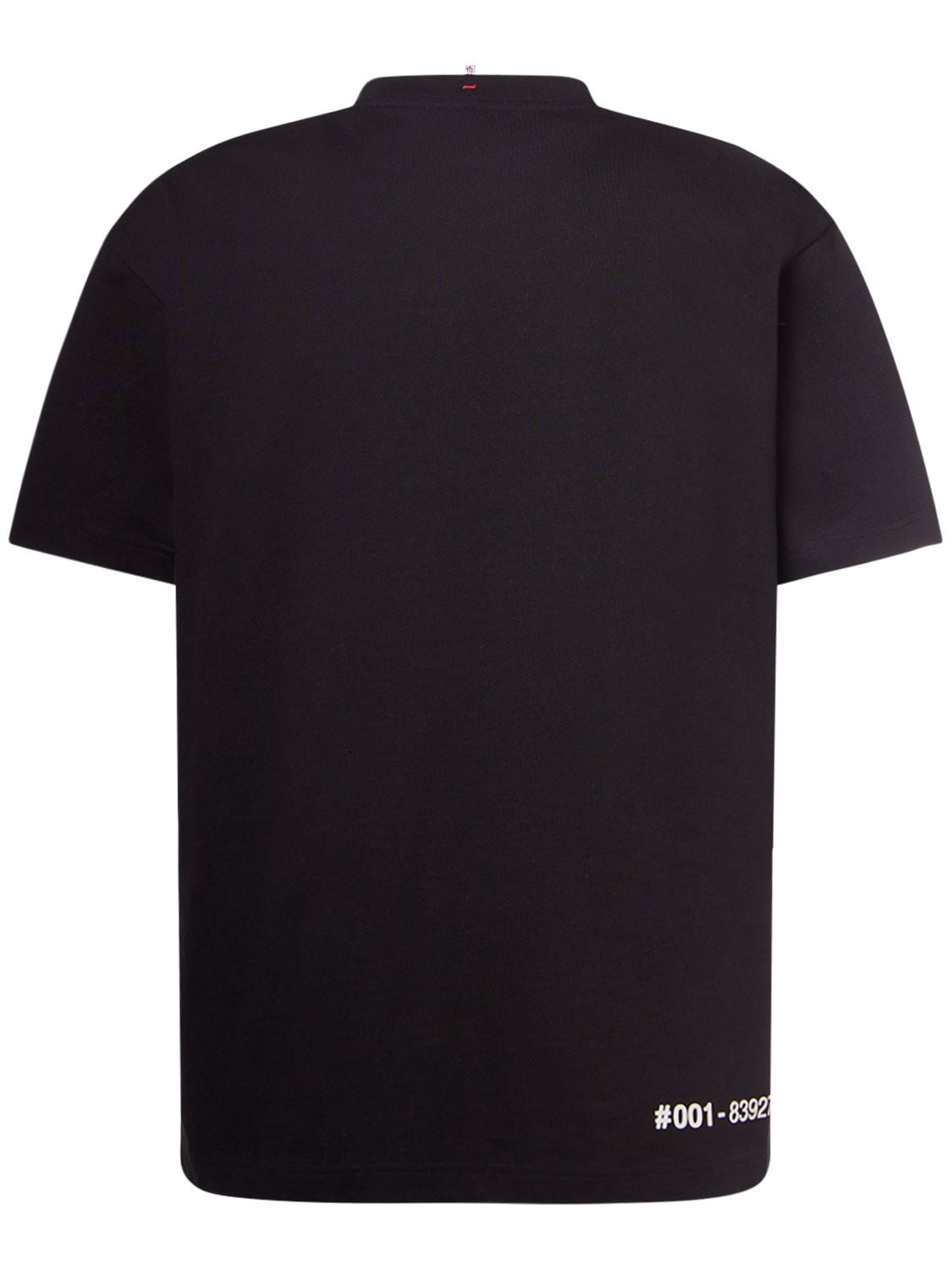 Shop Moncler Embossed Logo Heavy Jersey T-shirt In Black
