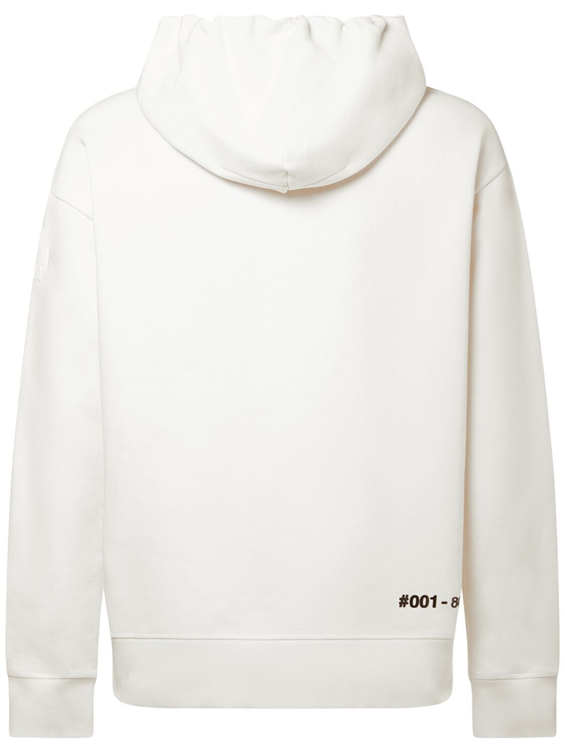 Shop Moncler Combed Cotton Sweatshirt Hoodie In White