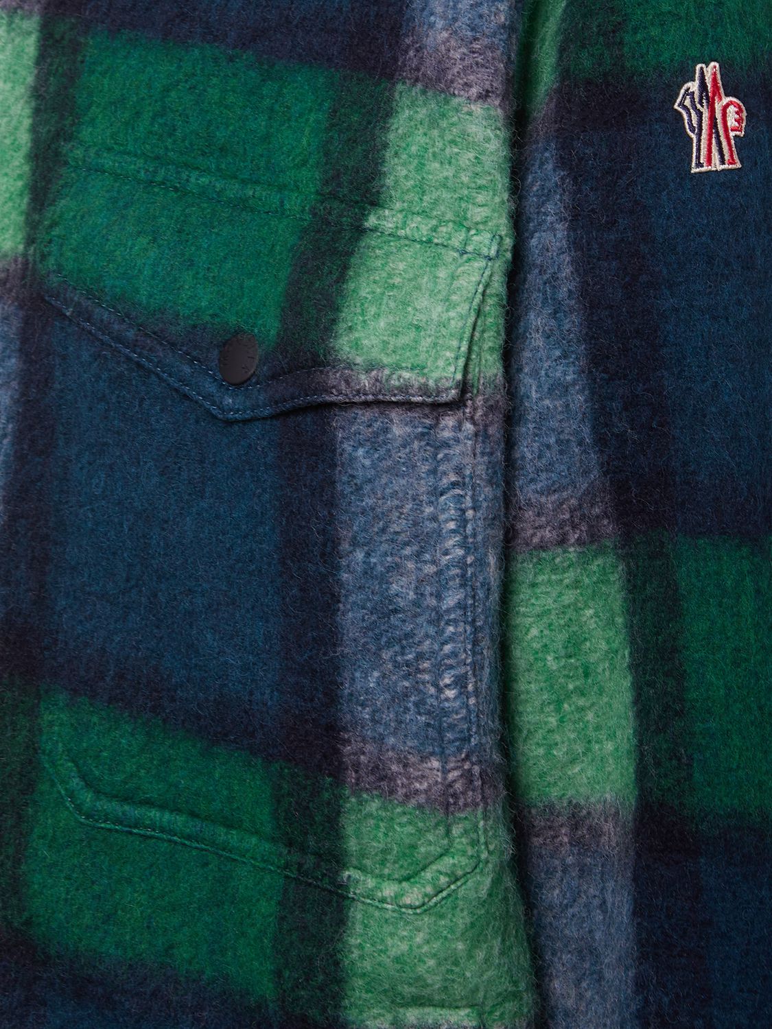 WAIER格纹羊毛混纺衬衫式夹克