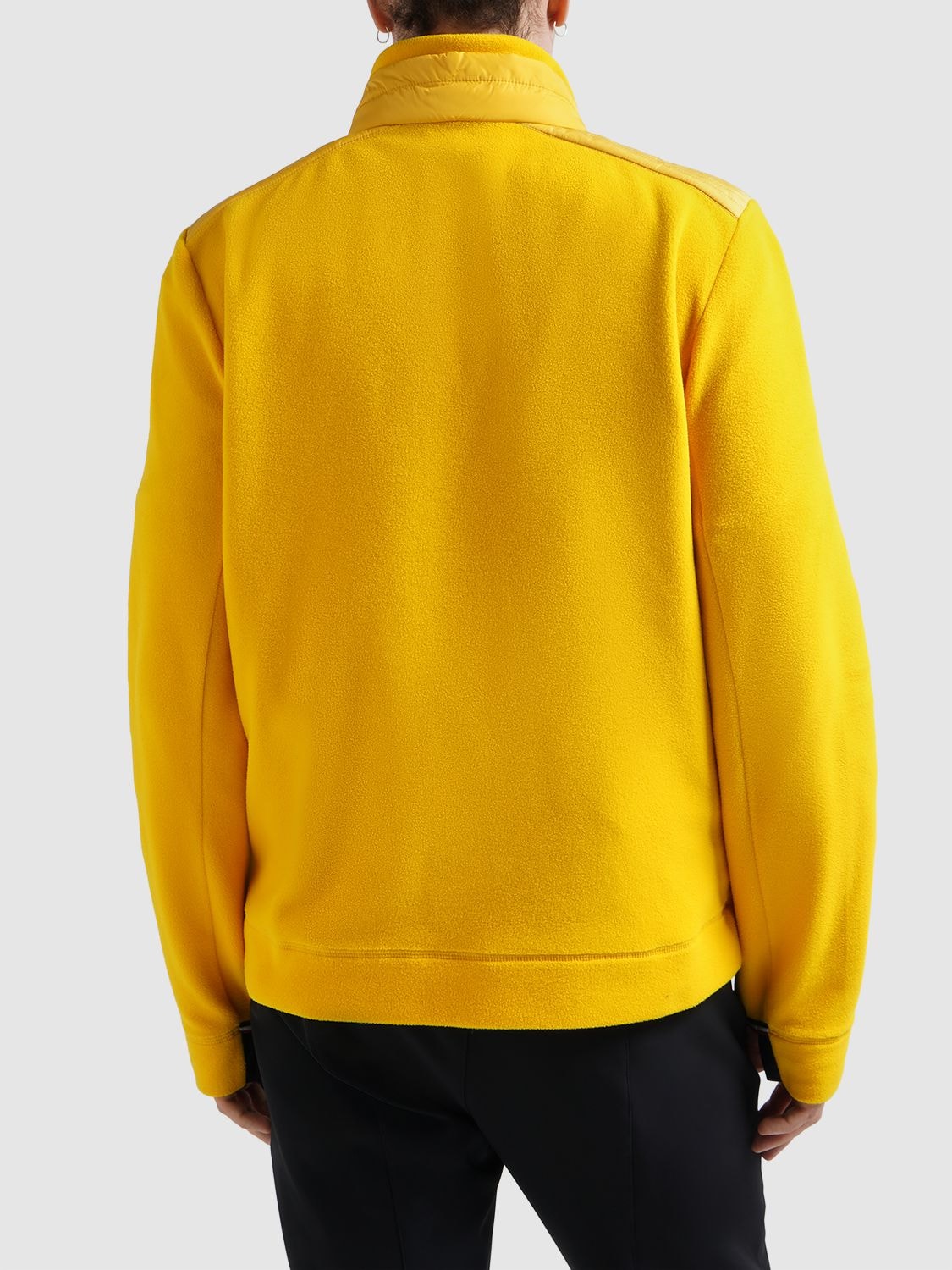 Shop Moncler Nylon Zip-up Cardigan In Yellow