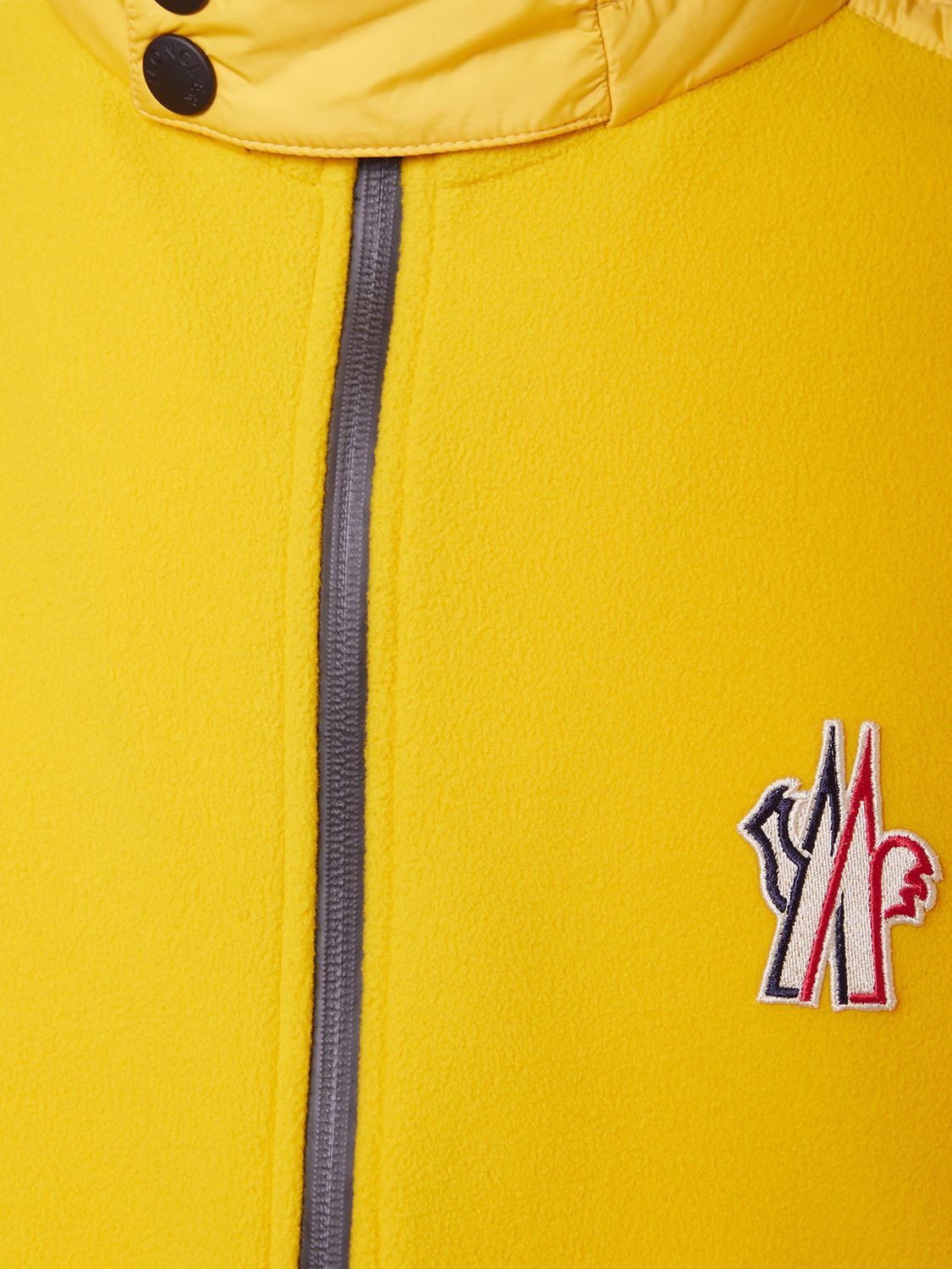 Shop Moncler Nylon Zip-up Cardigan In Yellow