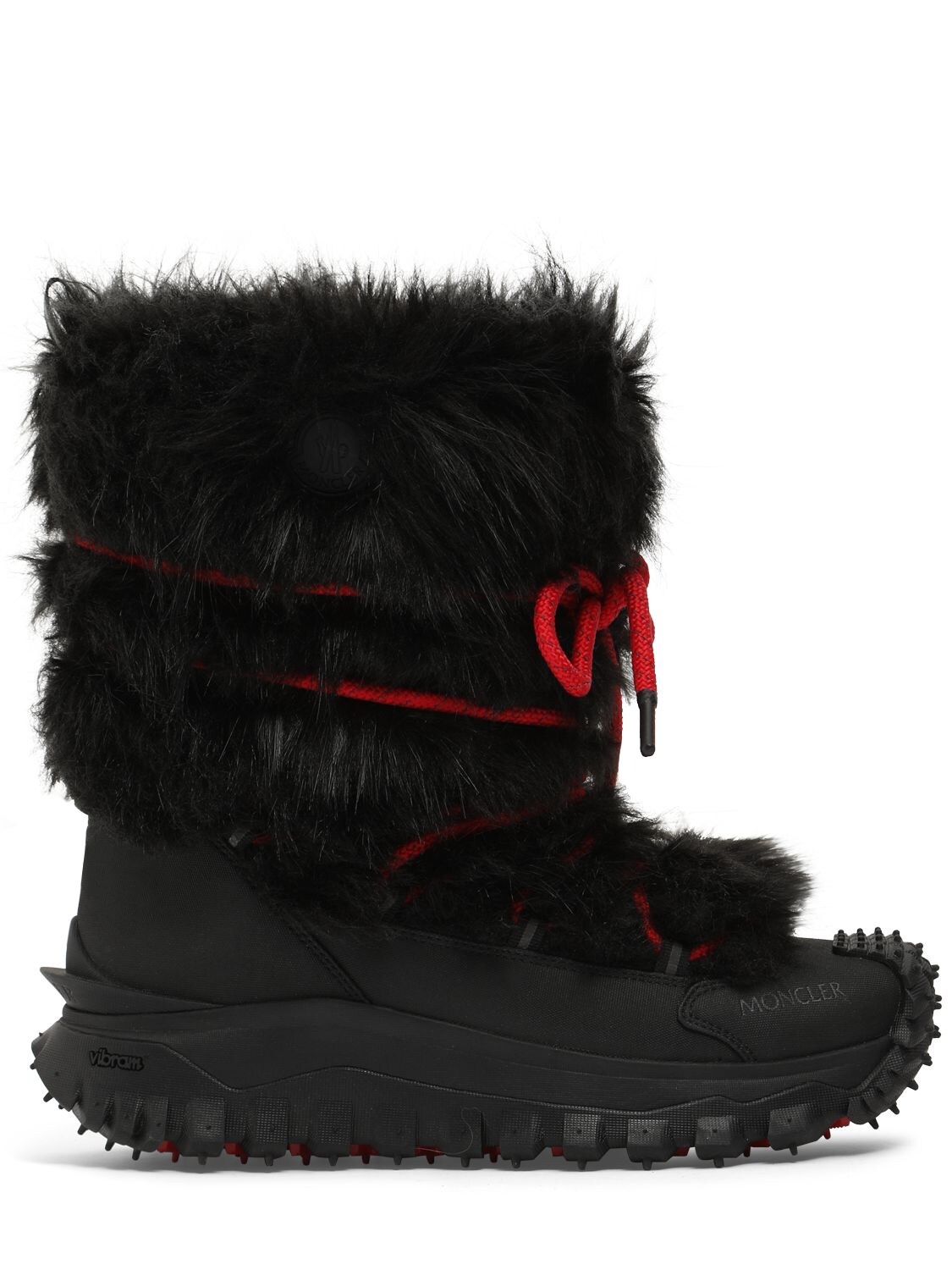 Shop Moncler Trailgrip Faux Fur Après Ski Boots In Black