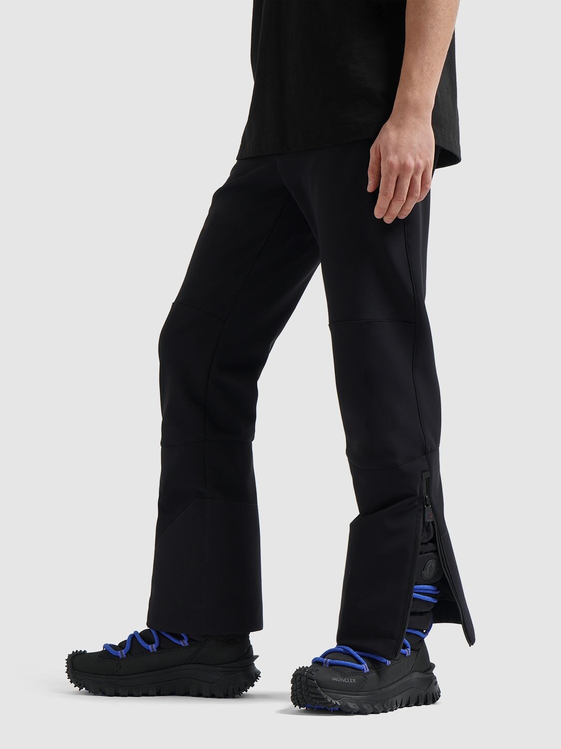 Shop Moncler High Performance Nylon Ski Pants In Black