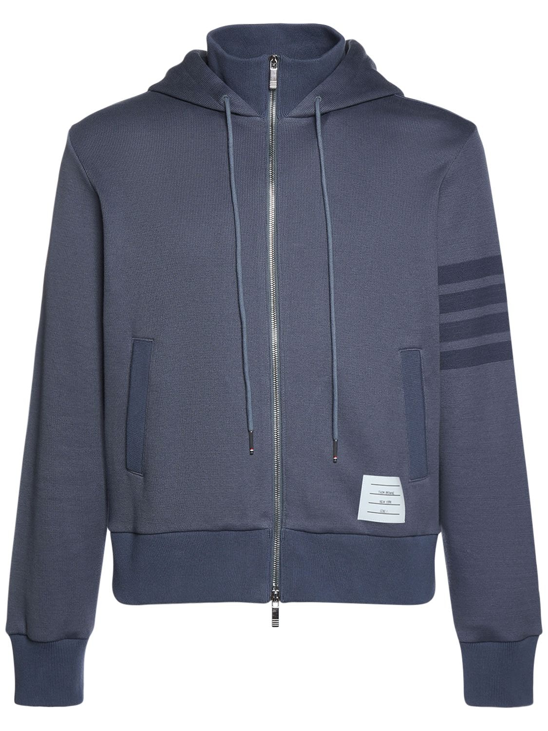 Thom Browne Zip-up Sweatshirt Hoodie In Dark Blue