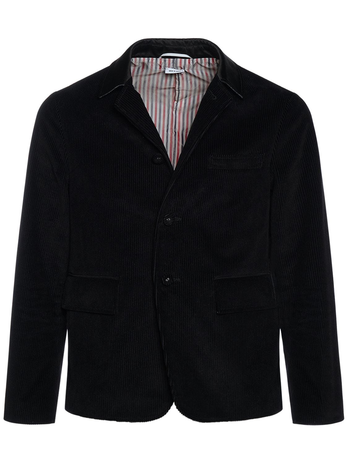 Thom Browne Button-up Cotton Blazer In Black
