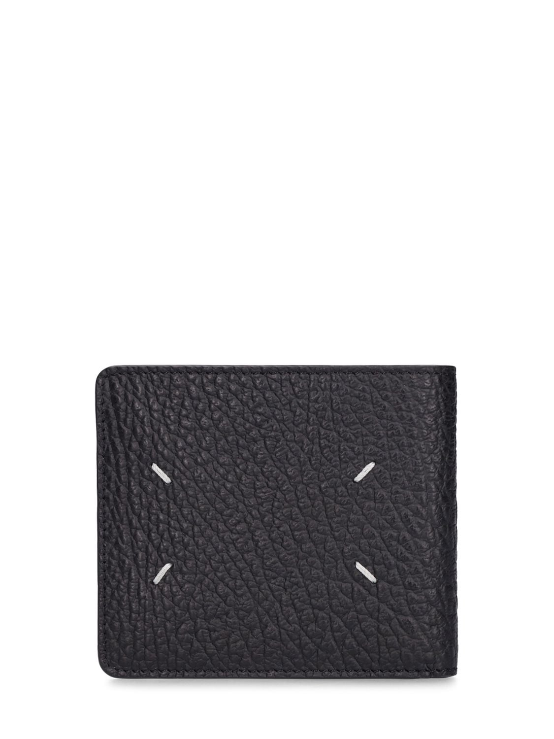 Shop Maison Margiela Grained Leather Slim Wallet In Black