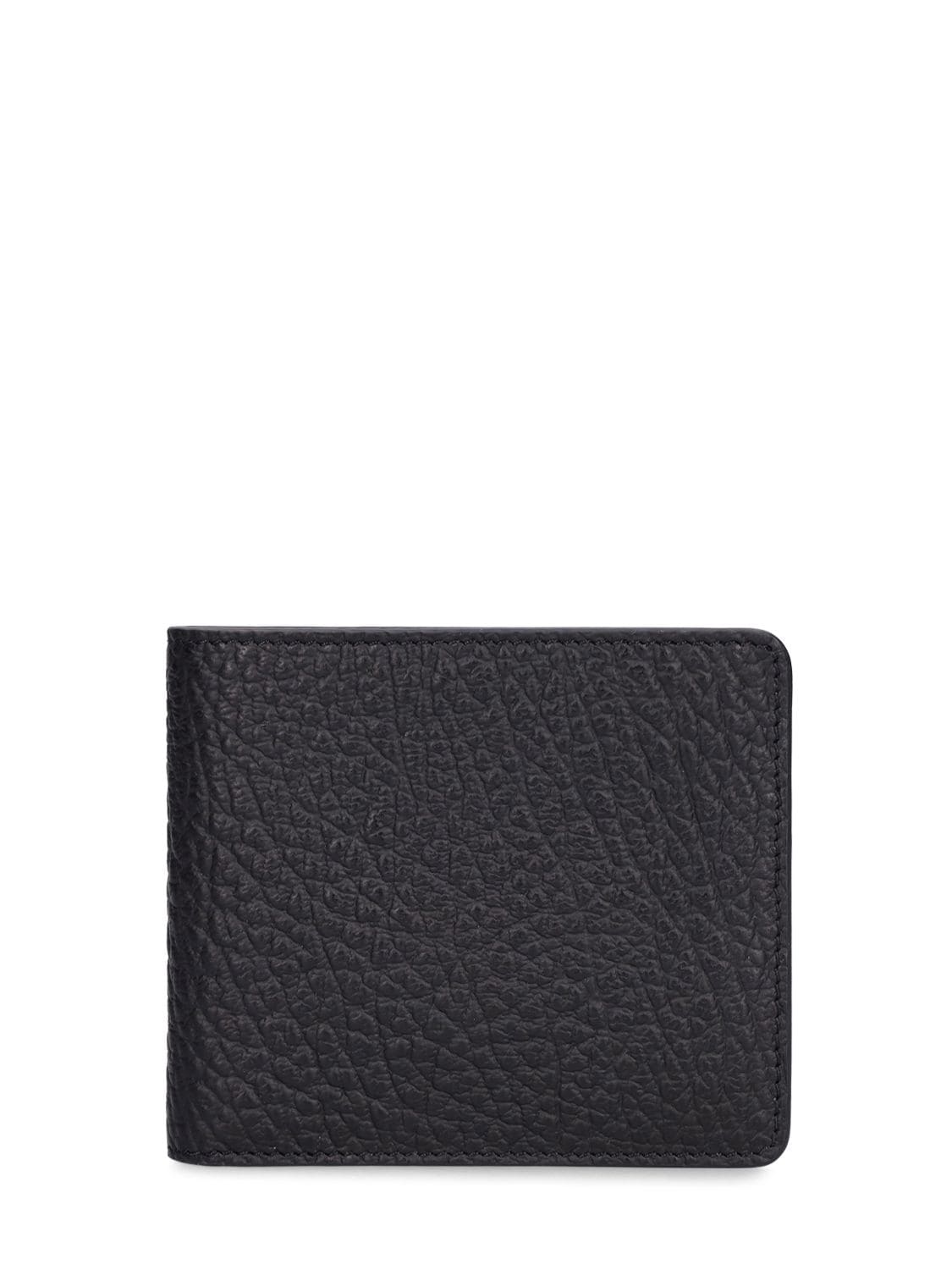 Maison Margiela Grained Leather Slim Wallet In Black
