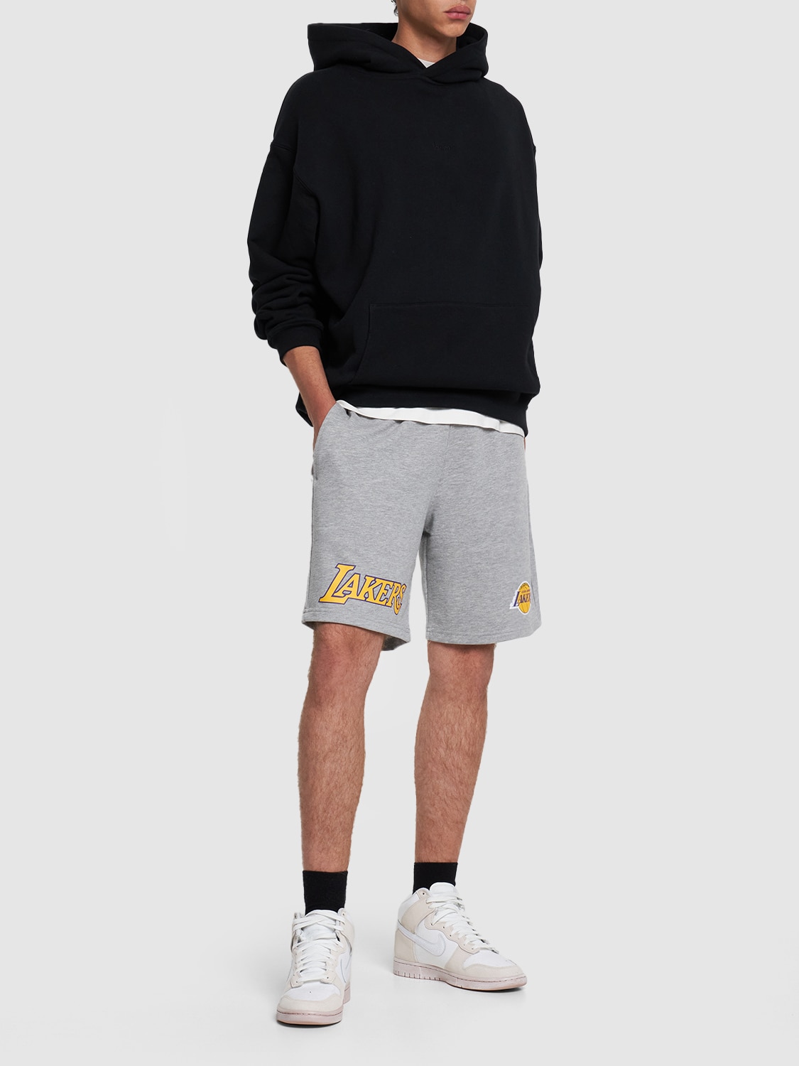 grey lakers shorts