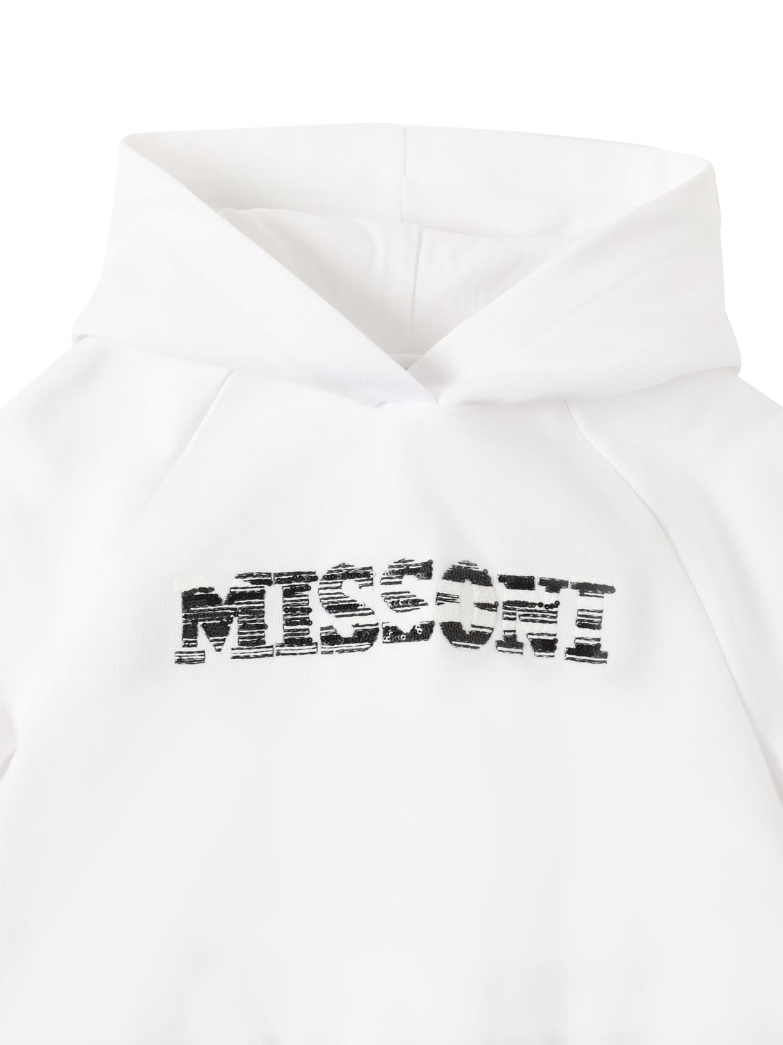 Shop Missoni Organic Cotton Cropped Hoodie W/logo In White