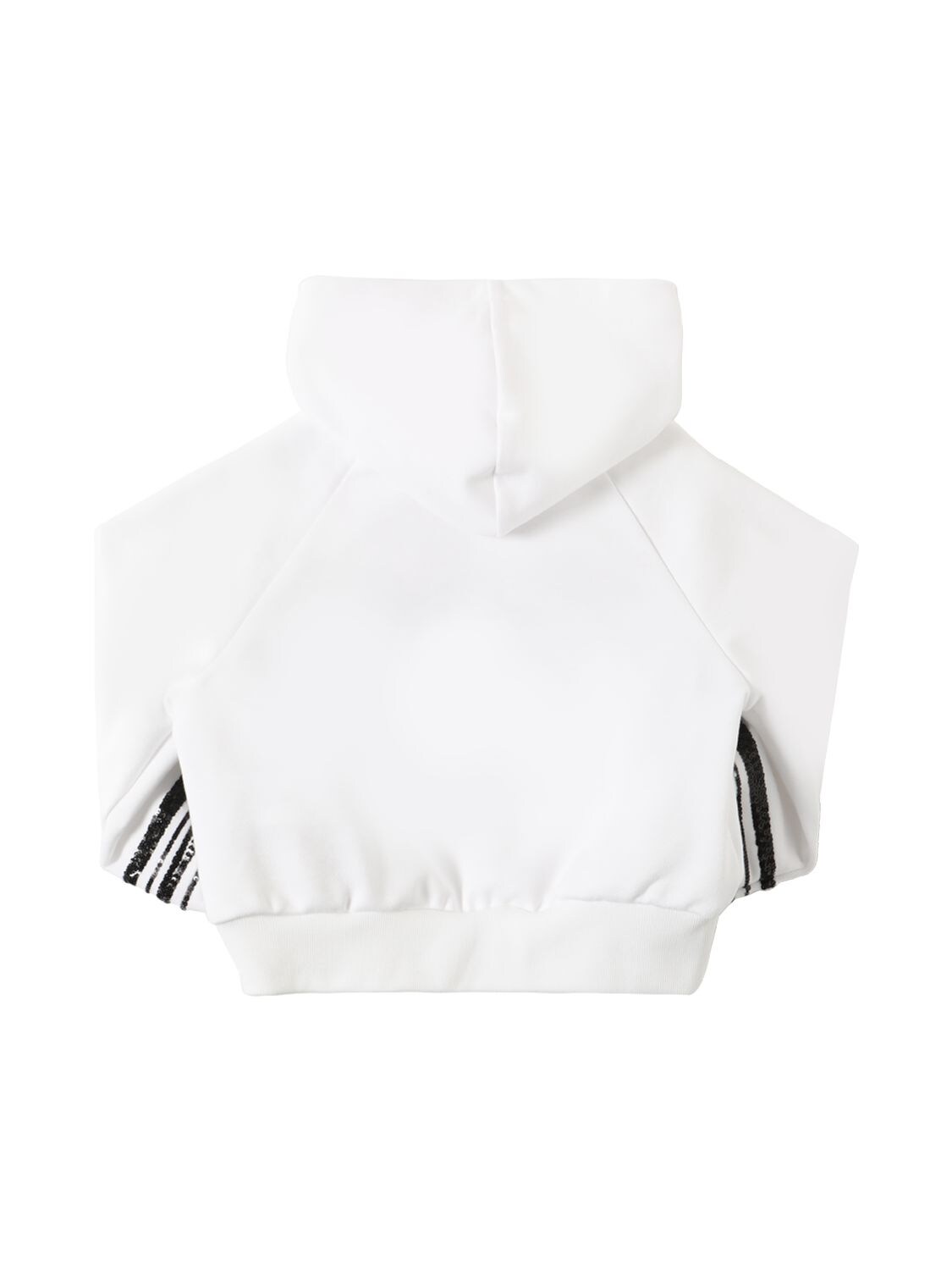 Shop Missoni Organic Cotton Cropped Hoodie W/logo In White