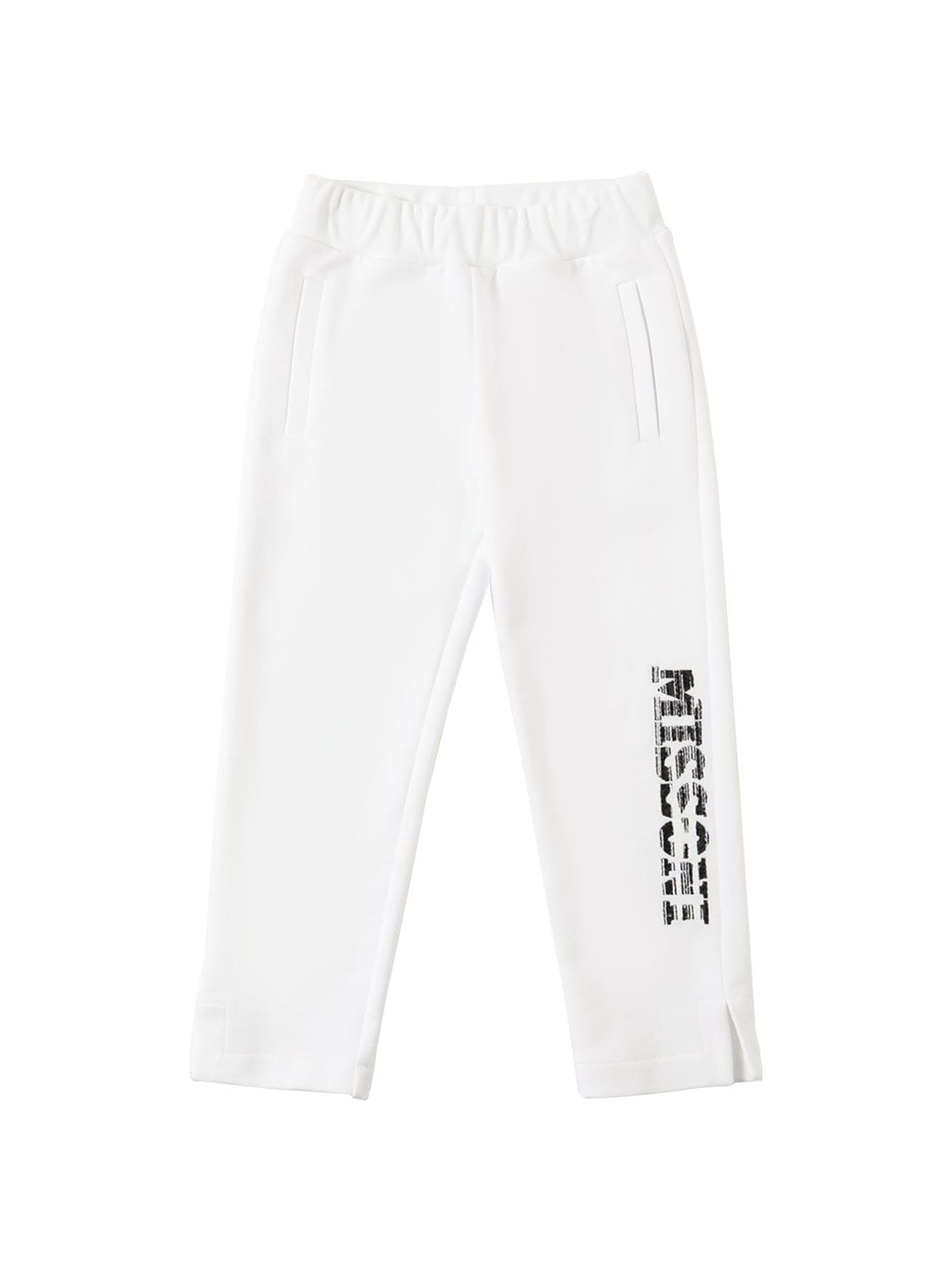 Missoni Kids' Organic Cotton Sweatpants W/logo In White