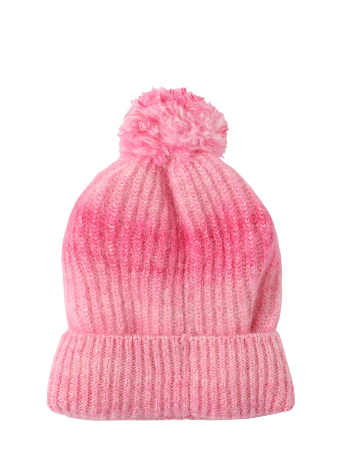 Shop Missoni Striped Alpaca & Mohair Hat W/pompon In Pink
