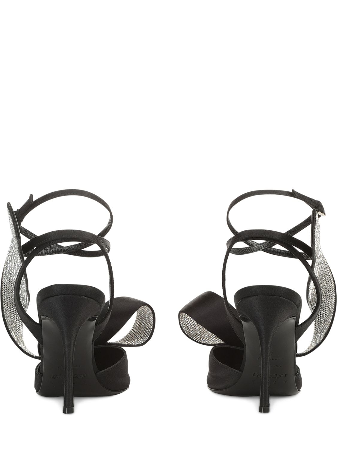 Shop Area X Sergio Rossi 90mm Satin Slingback Heels In Black