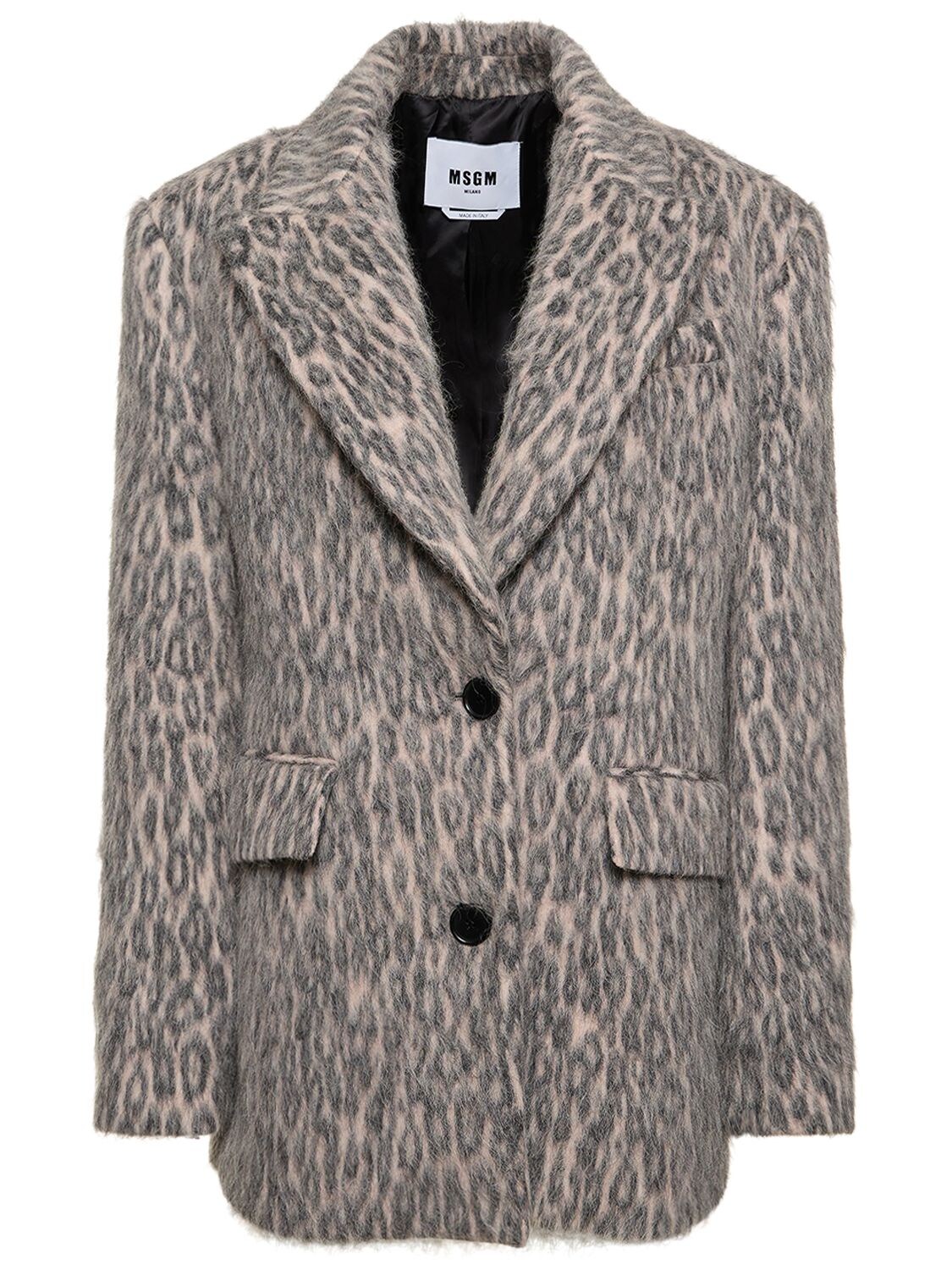 Leopard Print Wool Blend Coat – WOMEN > CLOTHING > COATS