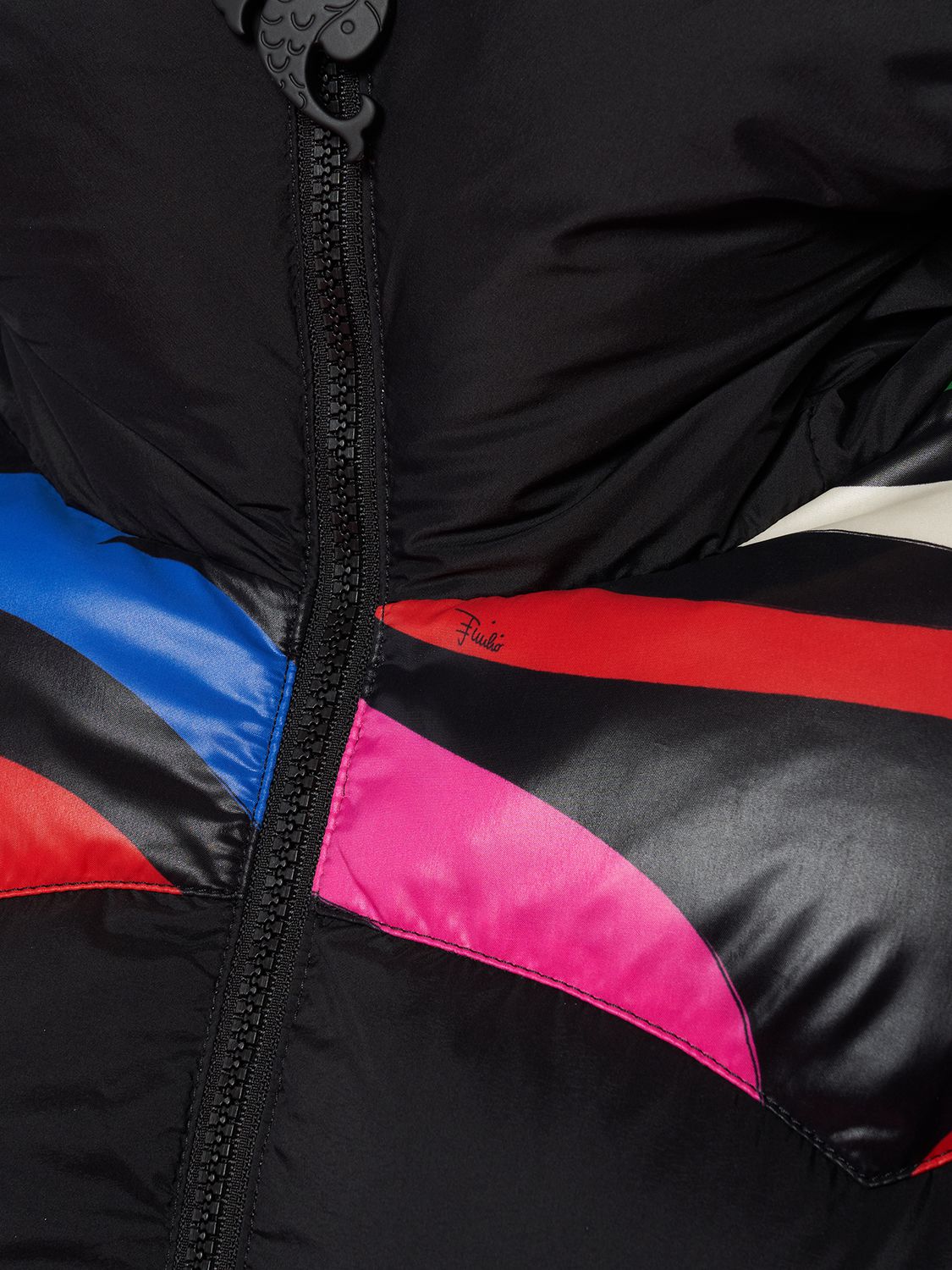 Shop Pucci Tech Oversize Hood Puffer Ski Jacket In Multi,black
