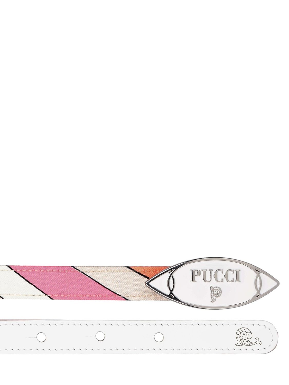 Shop Pucci Printed Silk Twill Belt In Pink