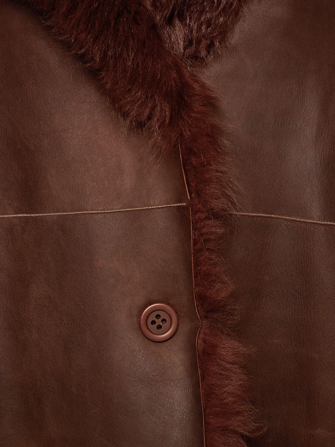 Shop Alberta Ferretti Reversible Faux Fur & Faux Leather Coat In Brown