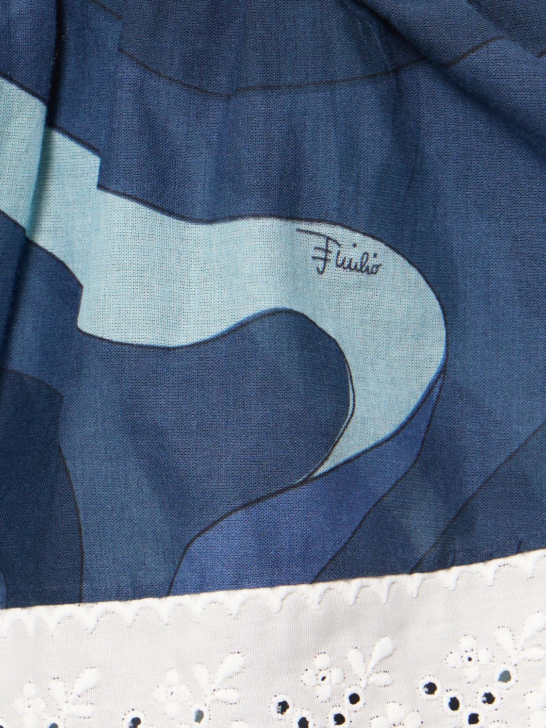 Shop Pucci Marmo Printed Cotton Muslin Crop Top In Blue