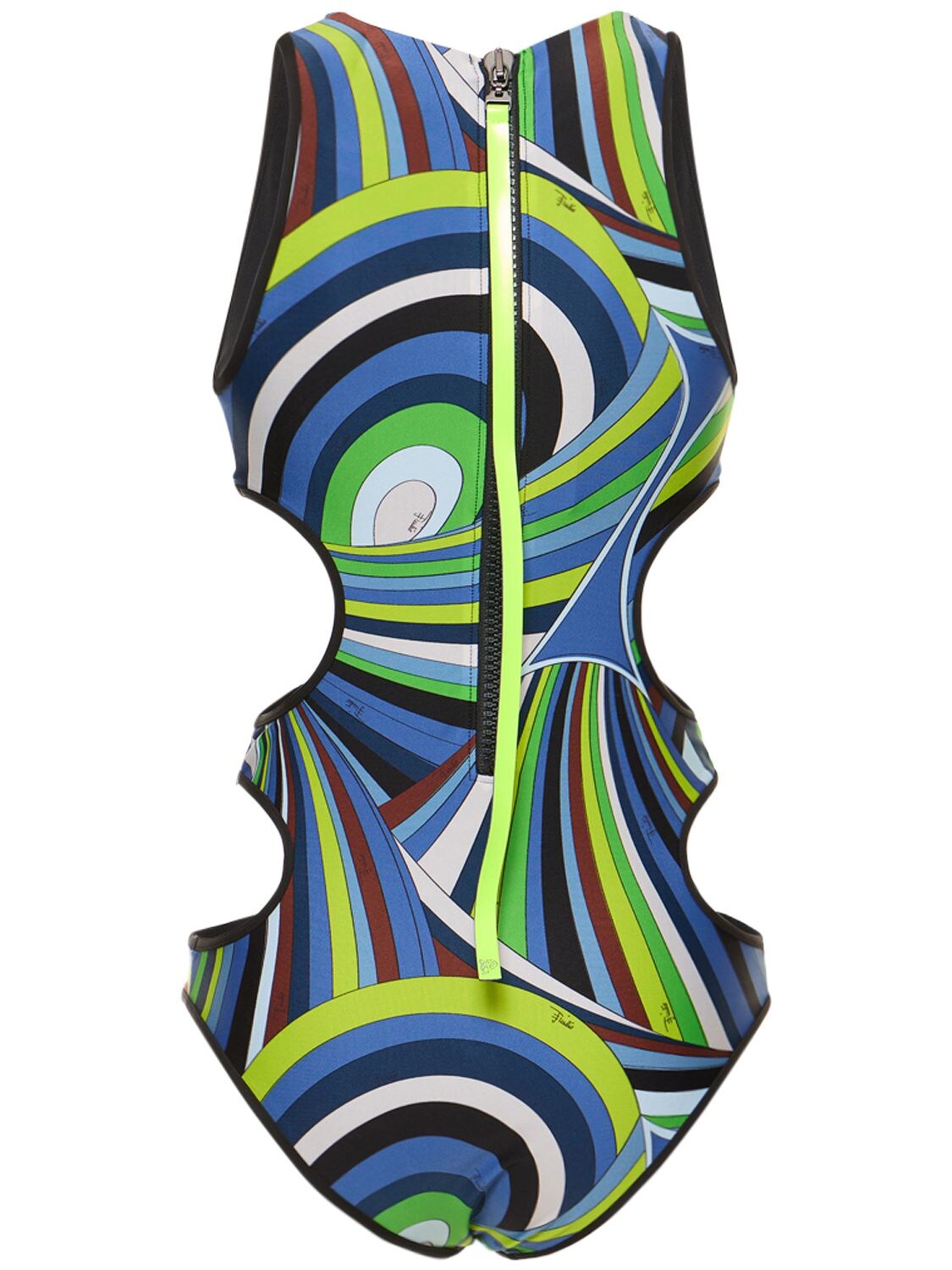 Shop Pucci Iride Cutout Lycra One Piece Swimsuit In Multicolor