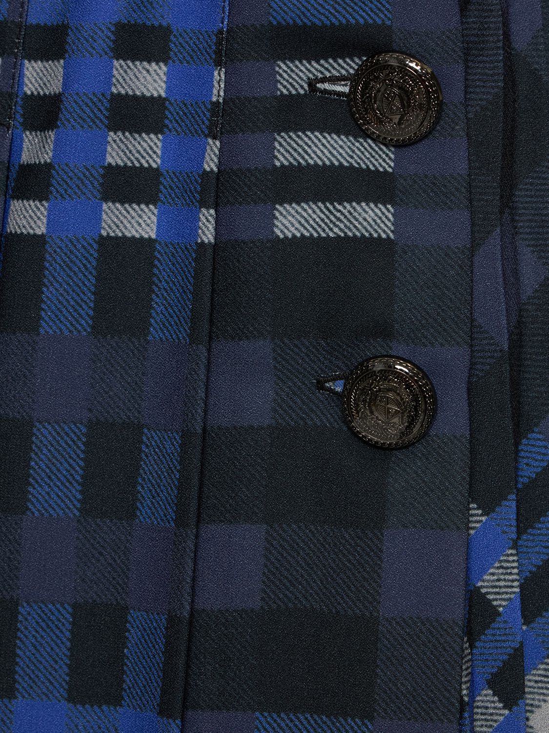 MSGM PLEATED TARTAN TECH MINI SKIRT