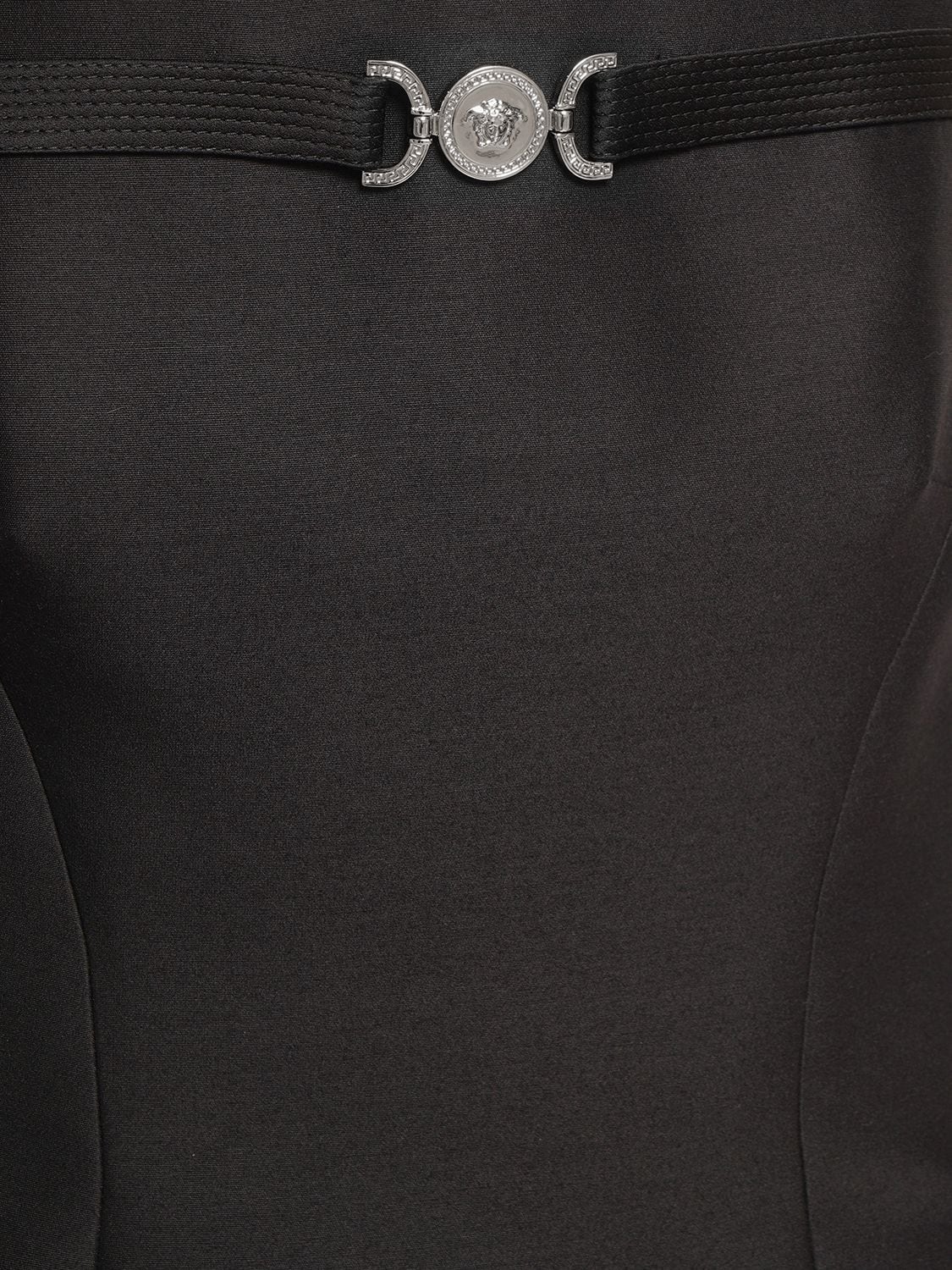 Shop Versace Wool & Silk Twill Strapless Top In Black