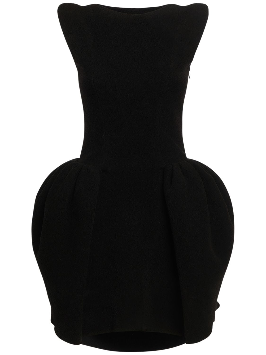 Shop Versace Voluminous Chenille Knit Mini Dress In Black