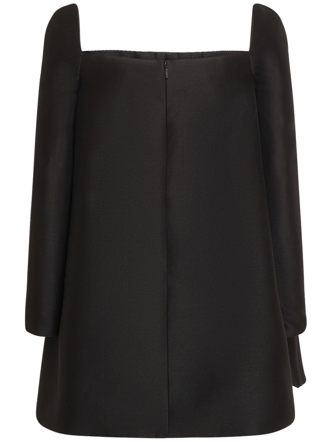 Versace Embellished Pleated Wool And Silk-blend Faille Mini Dress In Black