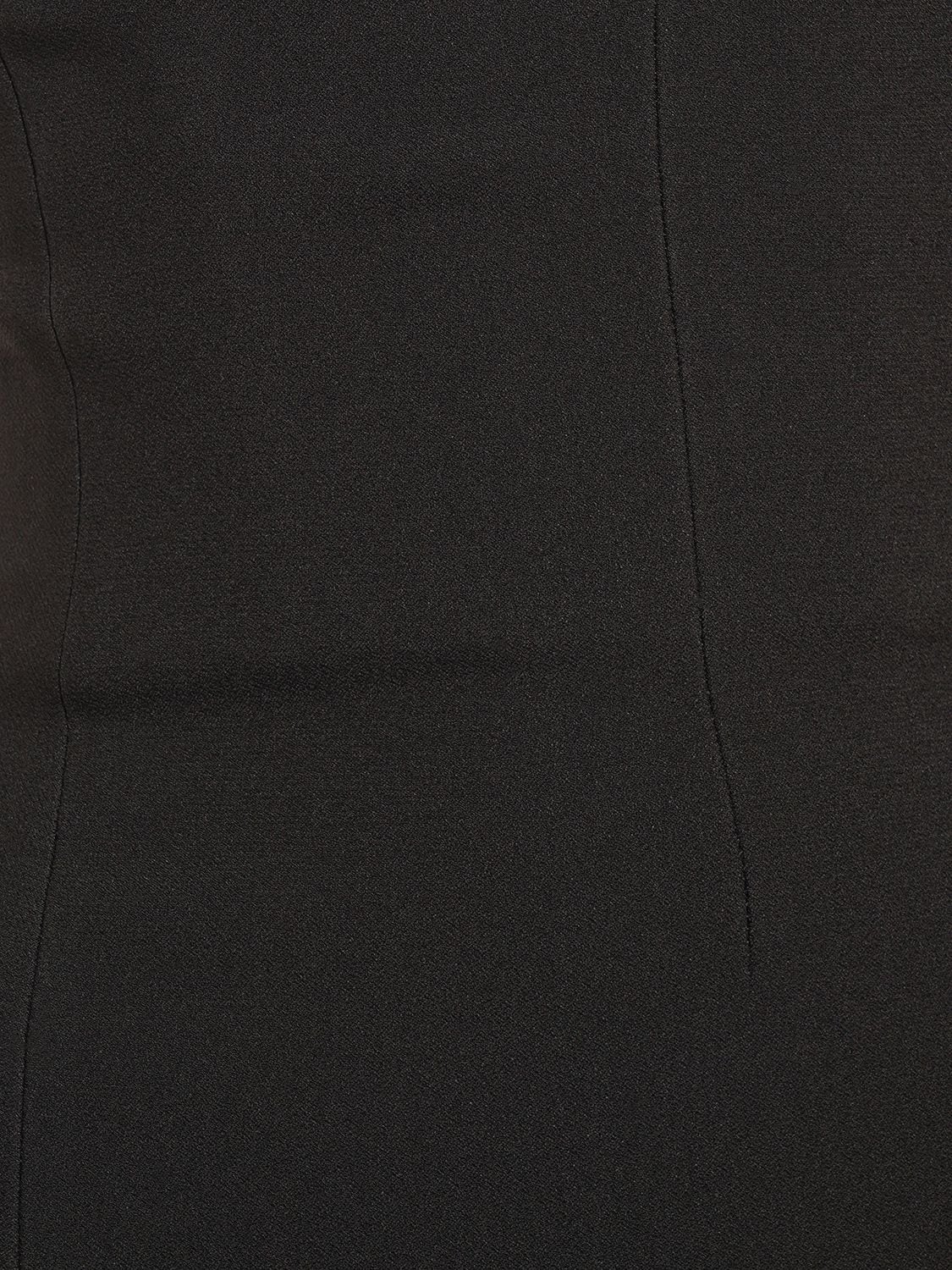 Shop Versace Envers Satin Midi Dress W/ Logo In Black