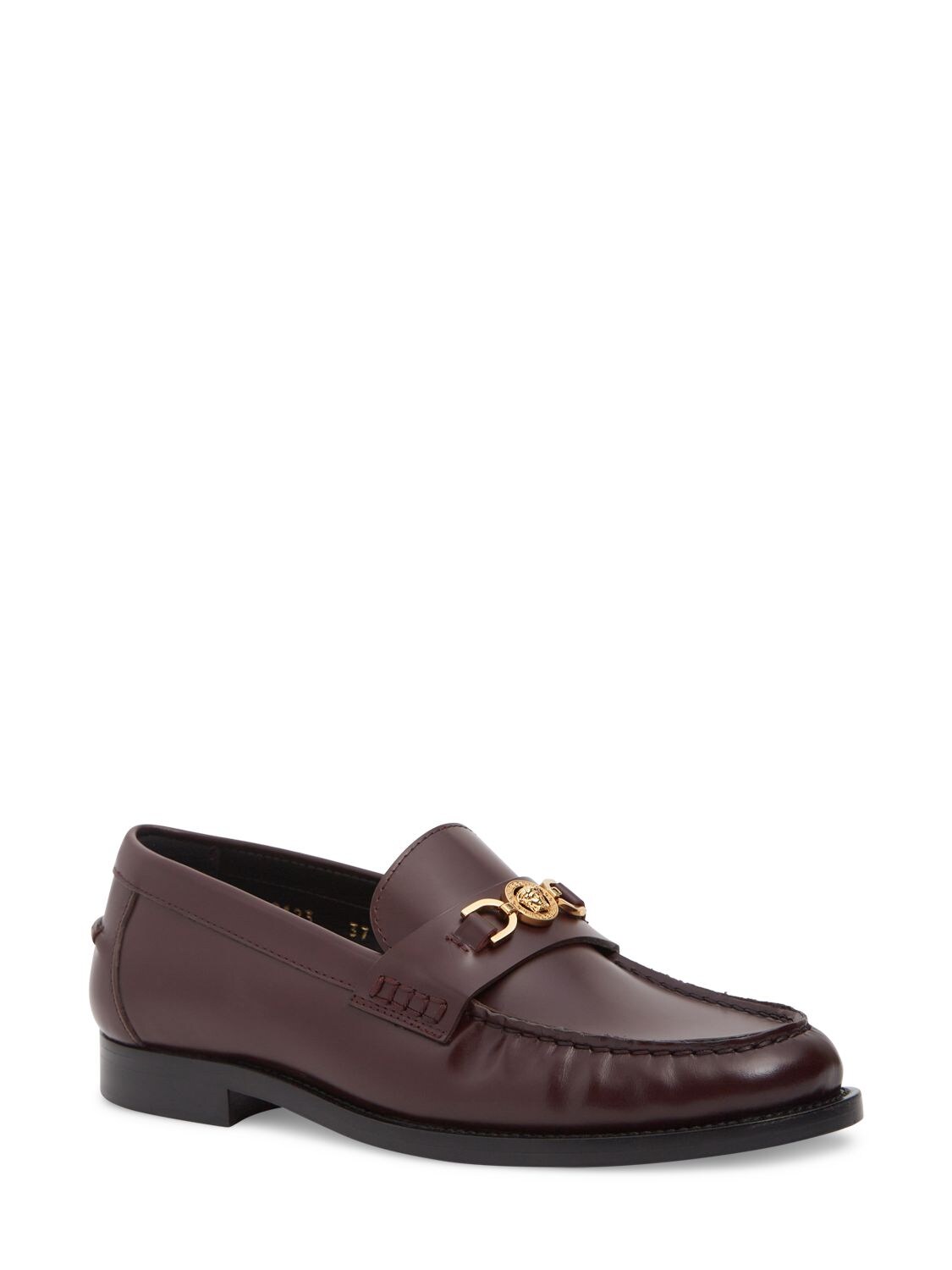 Shop Versace 25mm Leather Loafers In Burgundy