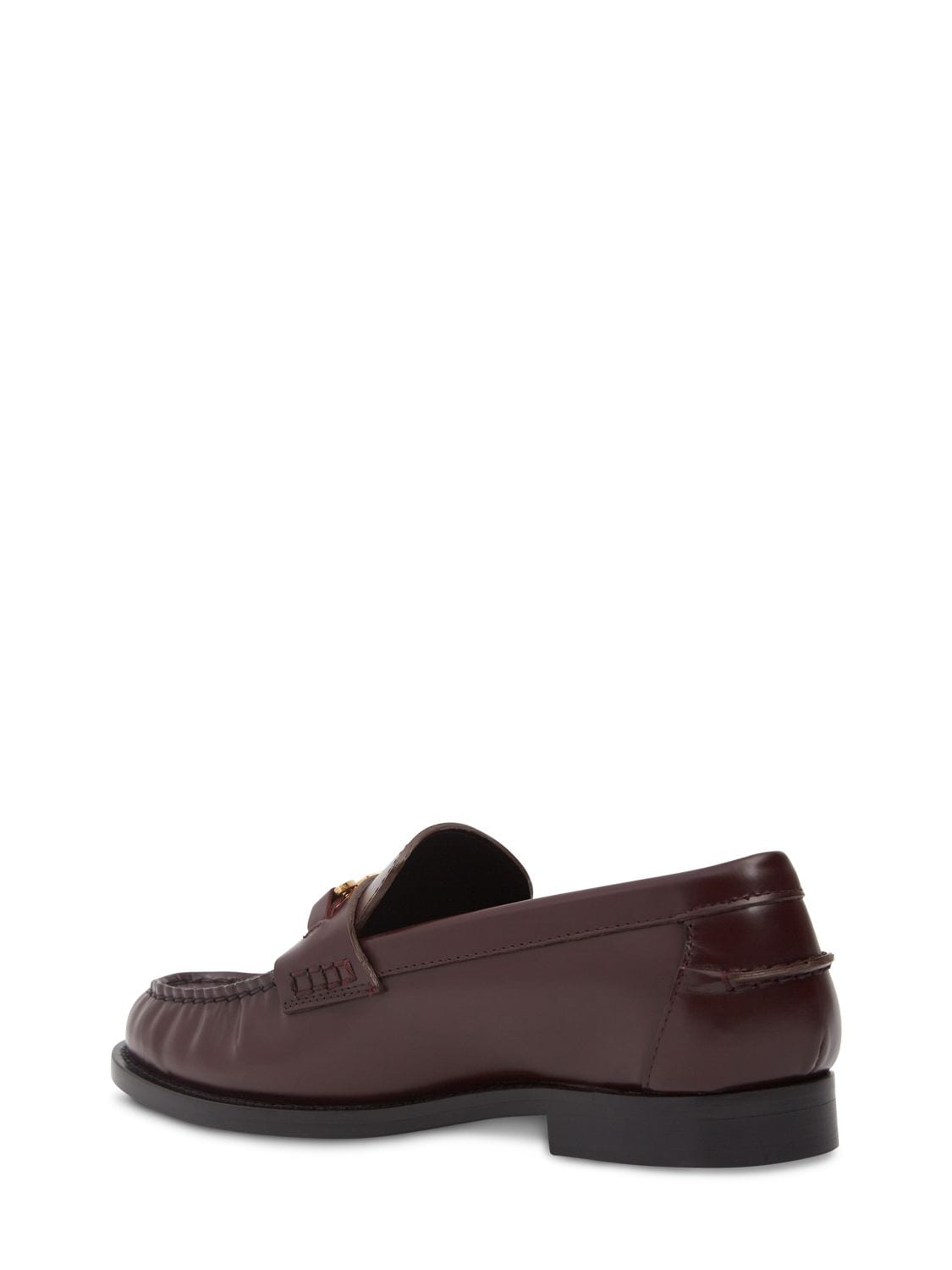 Shop Versace 25mm Leather Loafers In Burgundy