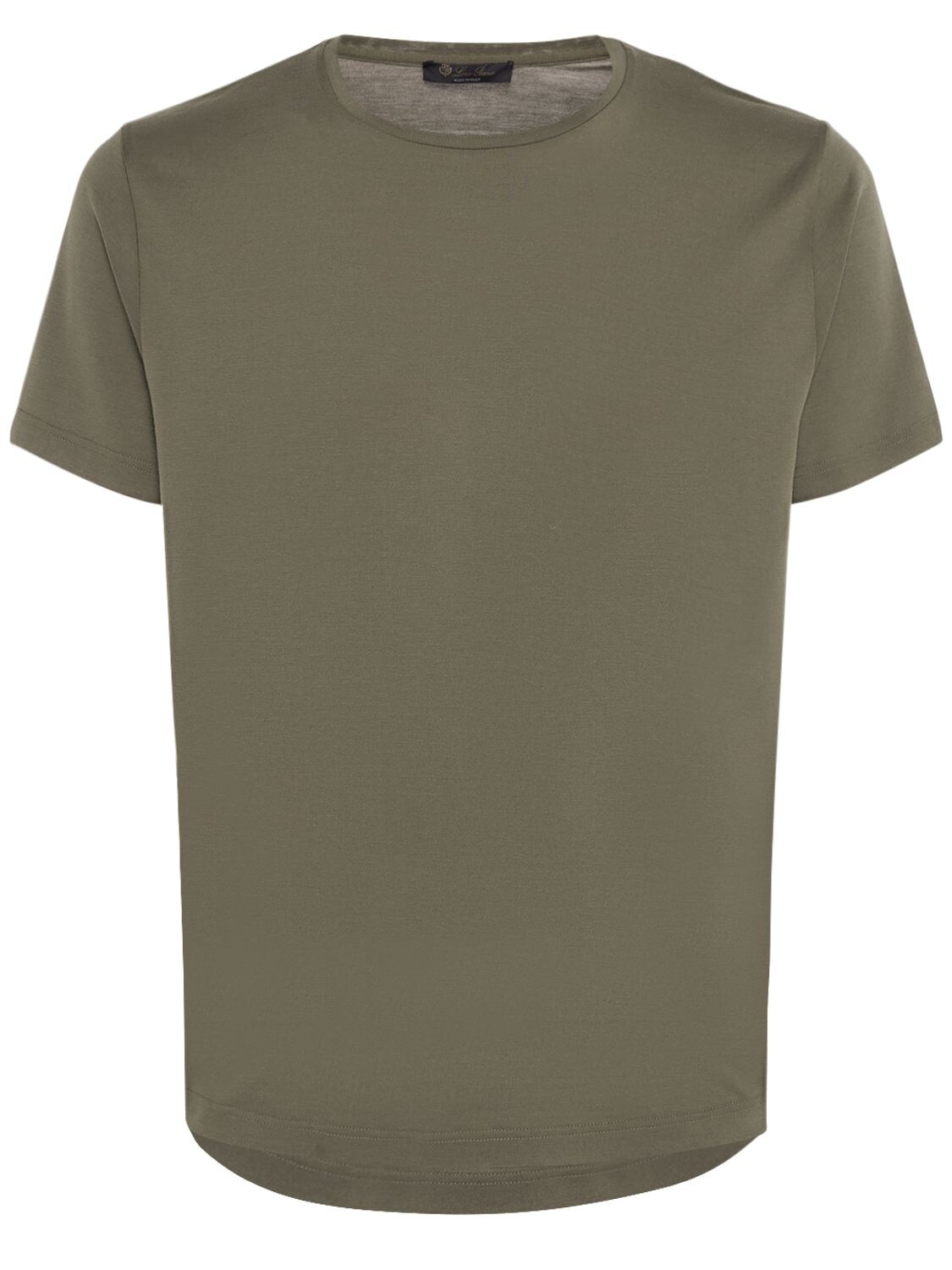 Loro Piana Silk & Cotton Soft Jersey T-shirt In Midnight Green