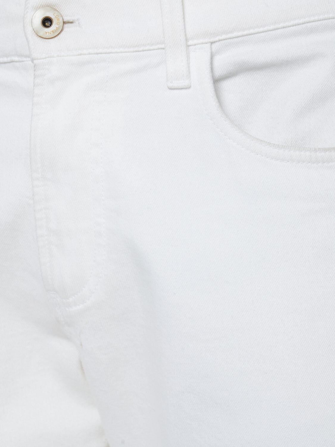 Shop Loro Piana 5 Pocket Garment Dyed Denim Pants In White