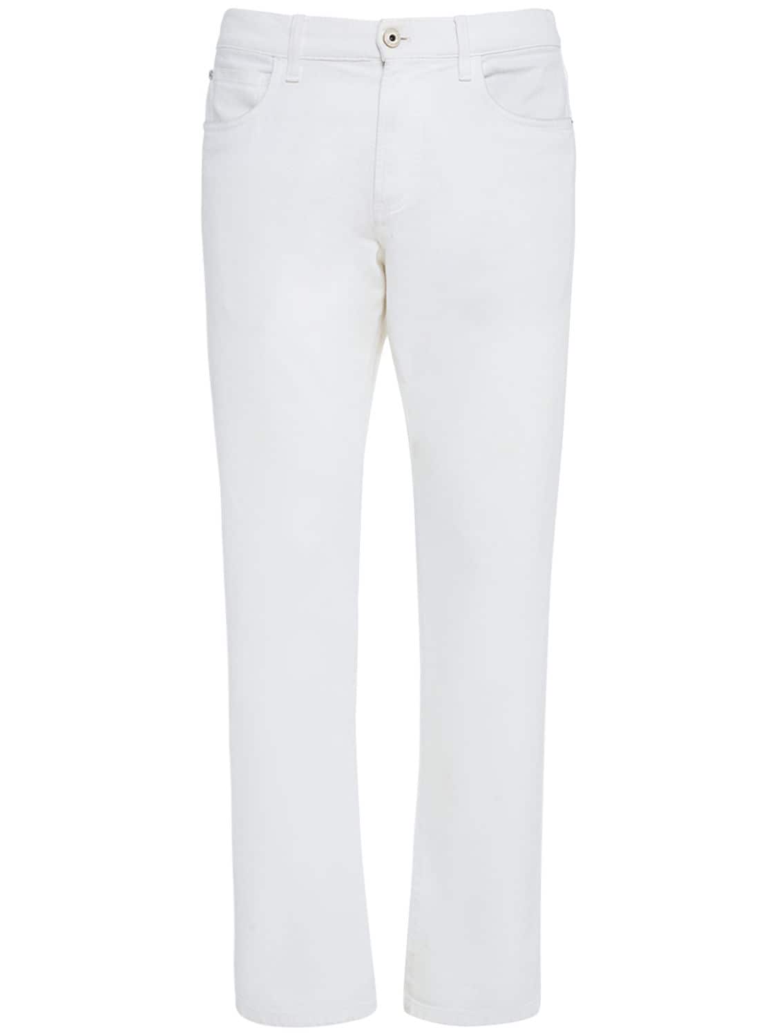 Loro Piana 5 Pocket Garment Dyed Denim Pants In White