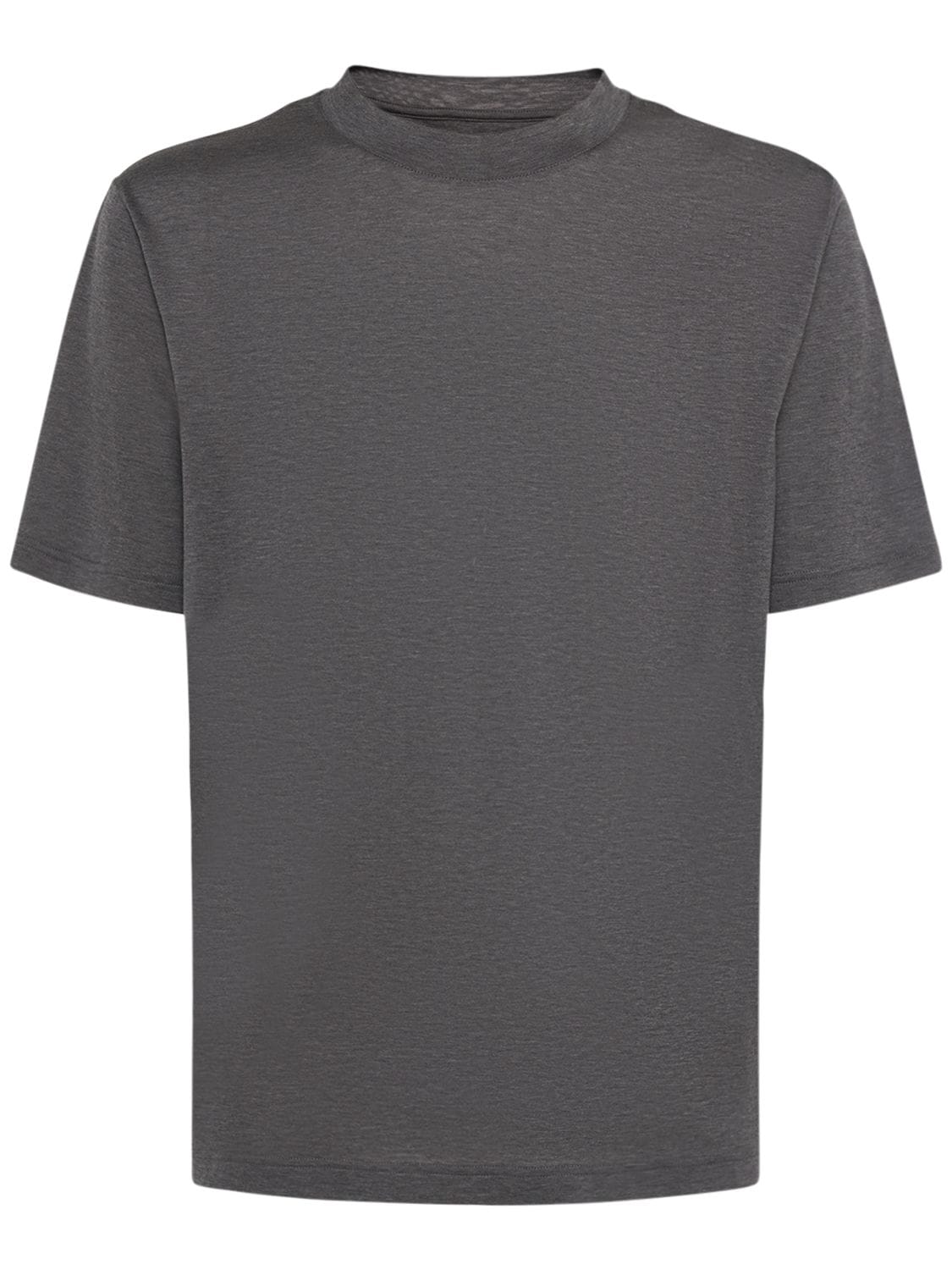 Loro Piana Cotton Jersey Crewneck T-shirt In Heather Grey