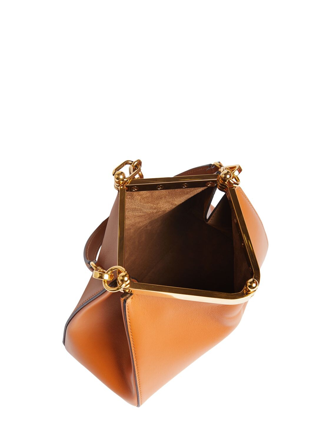 Shop Etro Small Vela Leather Shoulder Bag In Bruciato